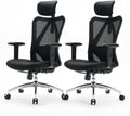 B100 Office Chair, Comfy Ergonomic Office Chair, High Back Computer Chair with Adaptive Lumbar Support & wide Headrest, Flip-up Armrests, Swivel Desk Chair for Long Hours, WITHOUT Footrest, Grey