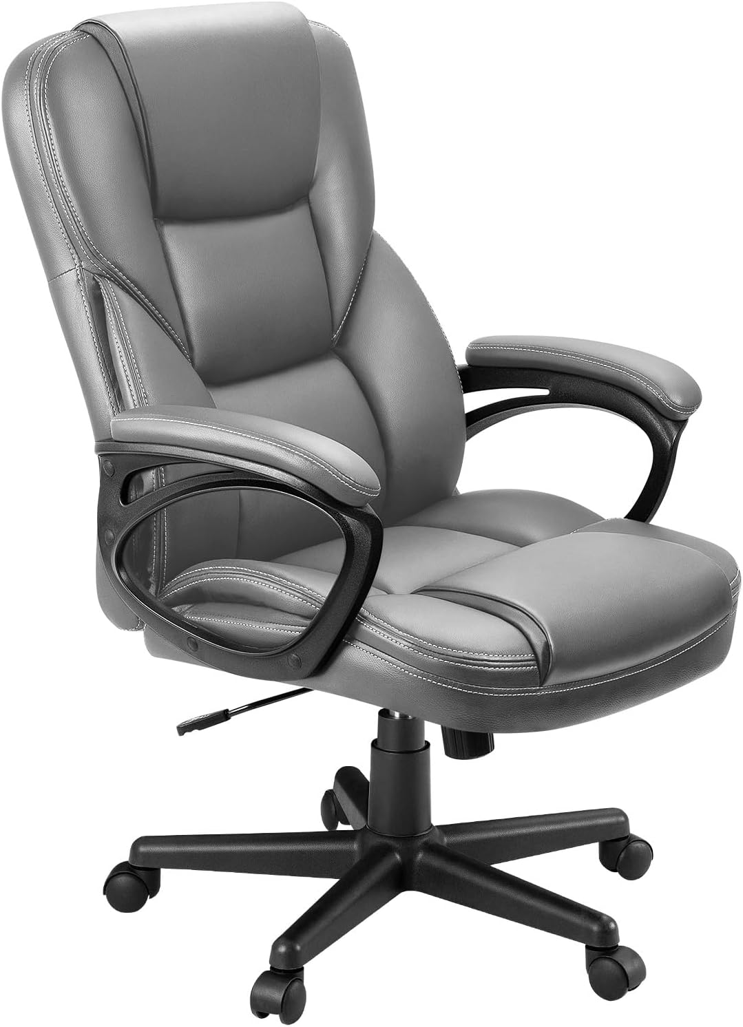 Office Executive Chair High Back Adjustable Managerial Home Desk Chair, Swivel Computer PU Leather Chair with Lumbar Support (2, Black)