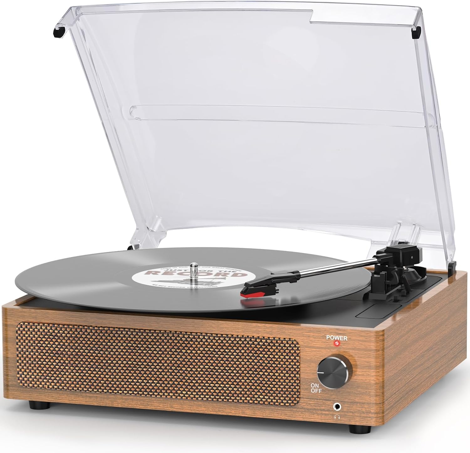 Vinyl Record Player with Speakers Vintage Turntable for Vinyls Records Belt-Driven Turntables 3-Speed Bluetooth Playback Headphone AUX RCA Line LP Vinyls Players for Sound Enjoyment Retro Brown