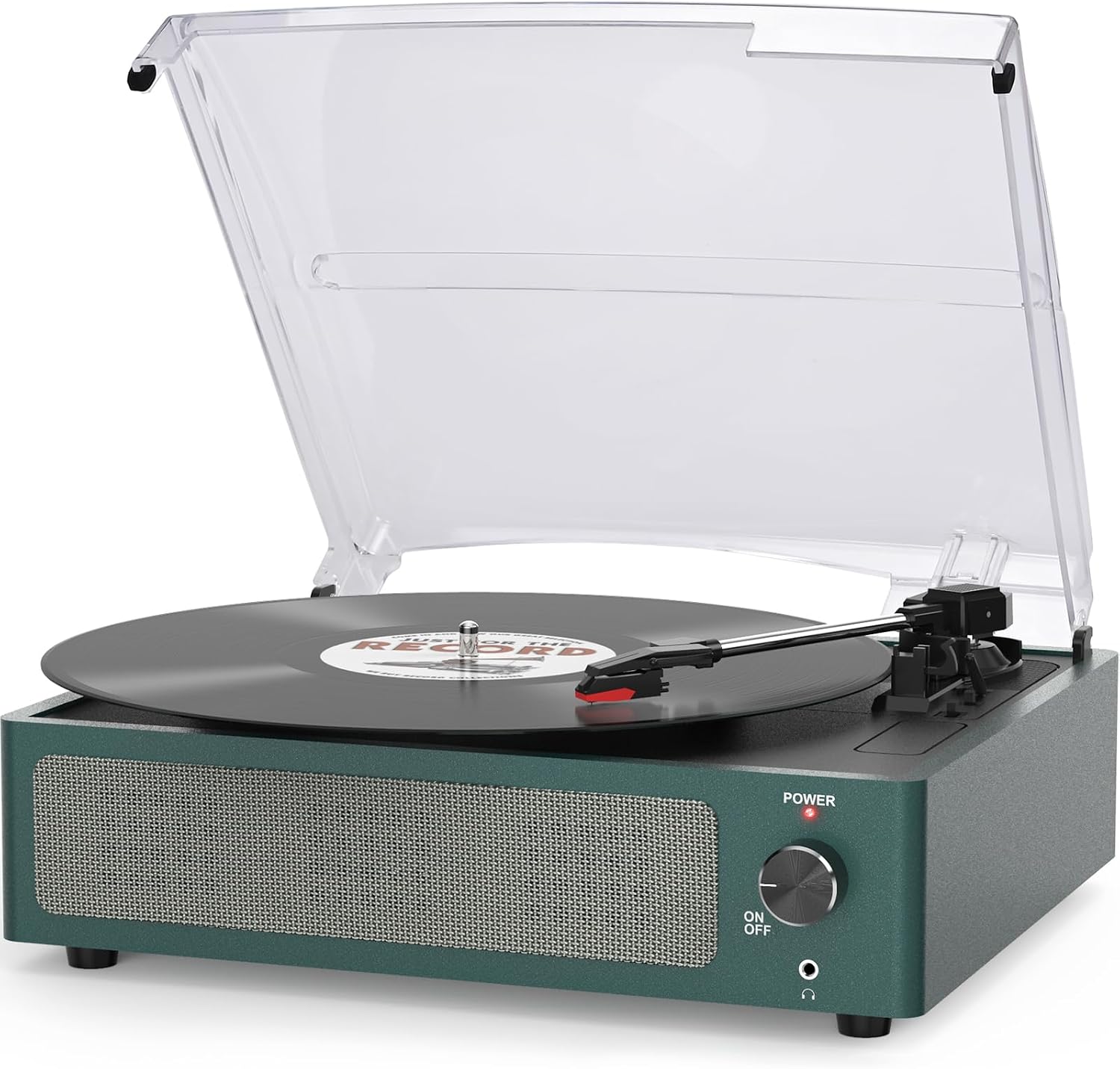 Vinyl Record Player with Speakers Vintage Turntable for Vinyls Records Belt-Driven Turntables 3-Speed Bluetooth Playback Headphone AUX RCA Line LP Vinyls Players for Sound Enjoyment Retro Brown