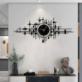 Oversized Metal Wall Clock, Large Silent Wall Clock, Modern Minimalist Steel Clock, Statement Wall Decor For Living Room Or Office