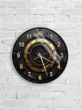 Elegant Black Gold Tempered Glass Wall Clock, Modern Decorative Clock, Unique Design, Home Decor, Statement Piece, Functional Art