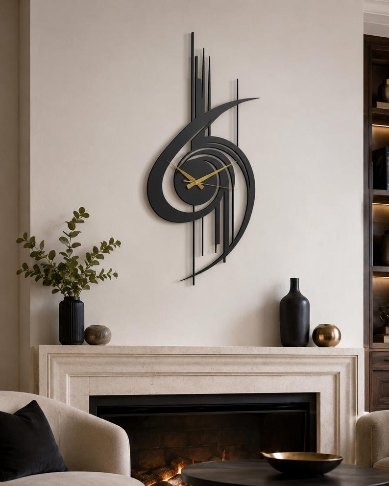 Modern Wall Clock, Oversized Wall Clock, Metal Wall Clock, Large Wall Clock, Minimalist Wall Clock, Silent Wall Clock, Home Decor for Wall